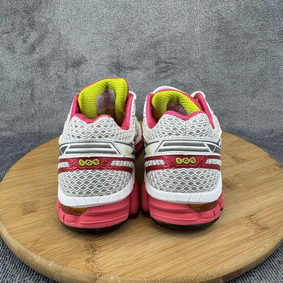 Asics GT-2000 Running Shoes Womens Size 6 White Pink Neon Yellow Stability - Picture 5 of 11